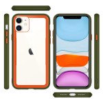 Wholesale iPhone 11 Pro (5.8in) Clear Slim Matte Hybrid Bumper Case (Black Green)